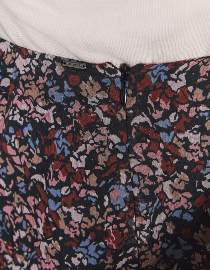 Falda larga amplia volantes floral mujer-11 Falda larga amplia volantes floral mujer-11