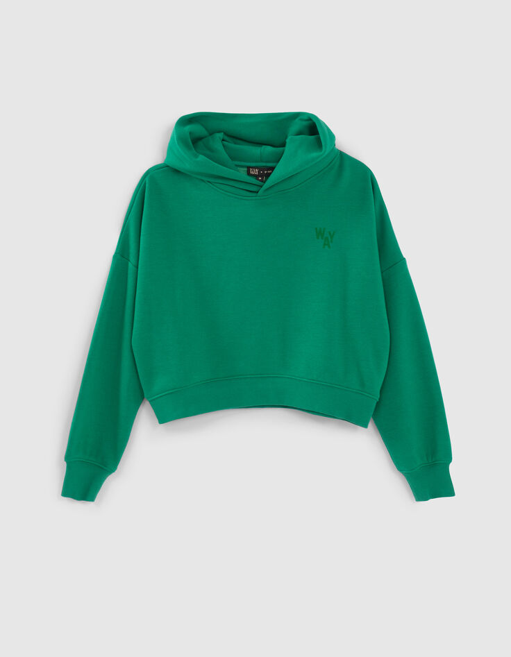 Groene cropped sweater flocking rug meisjes-1