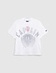 Wit T-shirt opdruk embleem print binnenin jongens-1