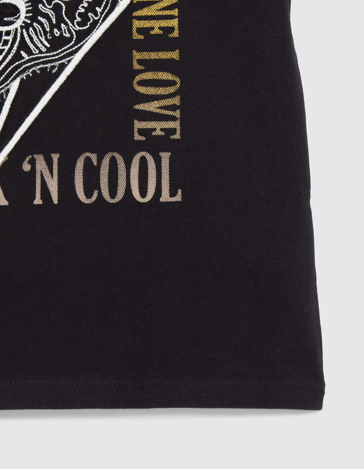 Schwarzes Jungen-T-Shirt mit Tiger mit Sonnenbrille-4