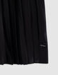 Vestido negro plisado top encaje trampantojo niña-5
