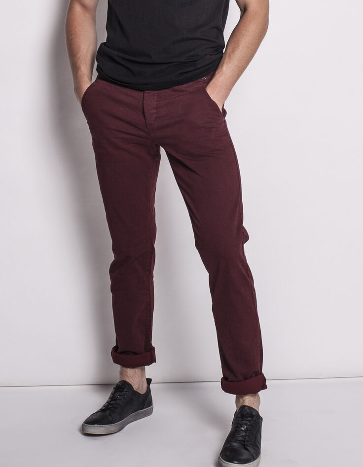 Pantalon homme bordeaux-1