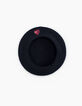 Navy baret met hartjespatch voor meisjes-3