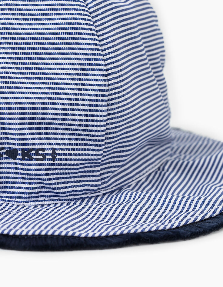 Chapeau réversible navy et rayé bébé fille-4 Chapeau réversible navy et rayé bébé fille-4