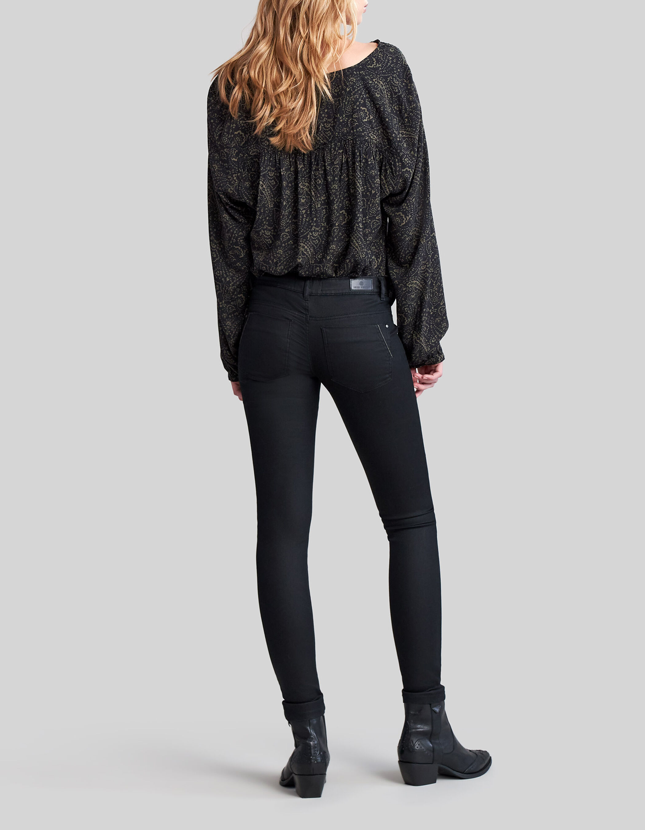 JEGGING noir glossy taille basse femme