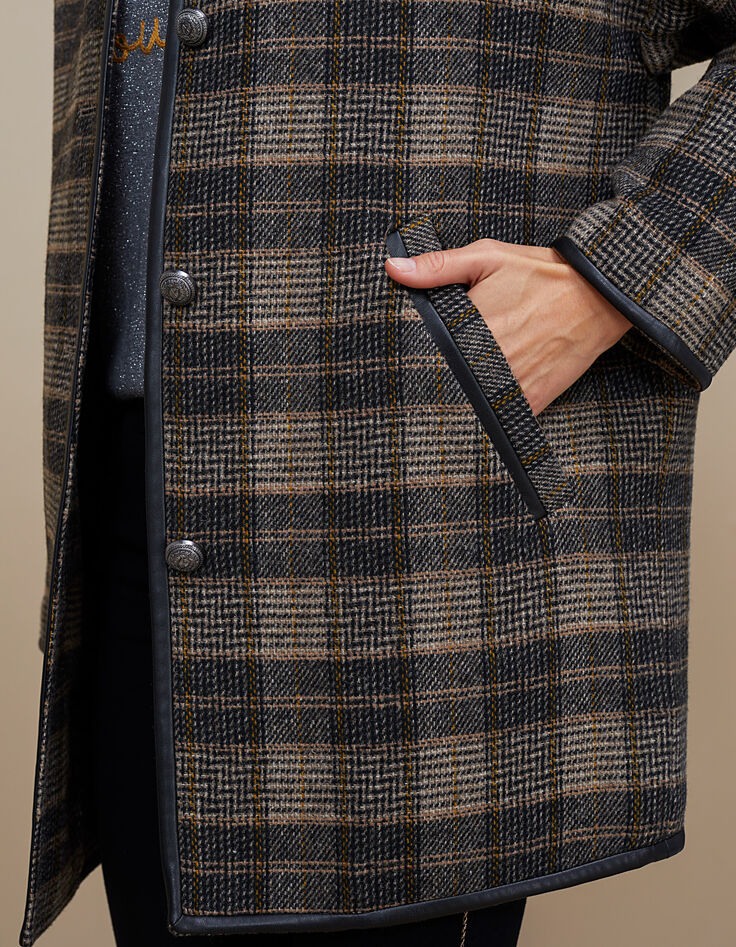 Manteau fauve à carreaux I.Code-5 Manteau fauve à carreaux I.Code-5