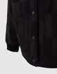 Schwarze Mädchen-Steppjacke, Ton-in-Ton-Schachbrettmuster-5