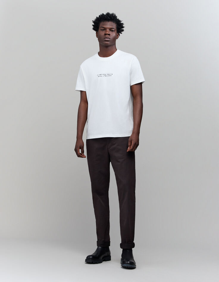 Heren bruine SLIM chino broek-1 Heren bruine SLIM chino broek-1