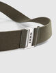 Men’s khaki textile belt with metal buckle-4