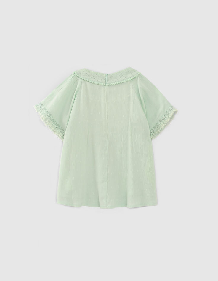 Watergroene blouse frontje broderie anglaise meisjes-3