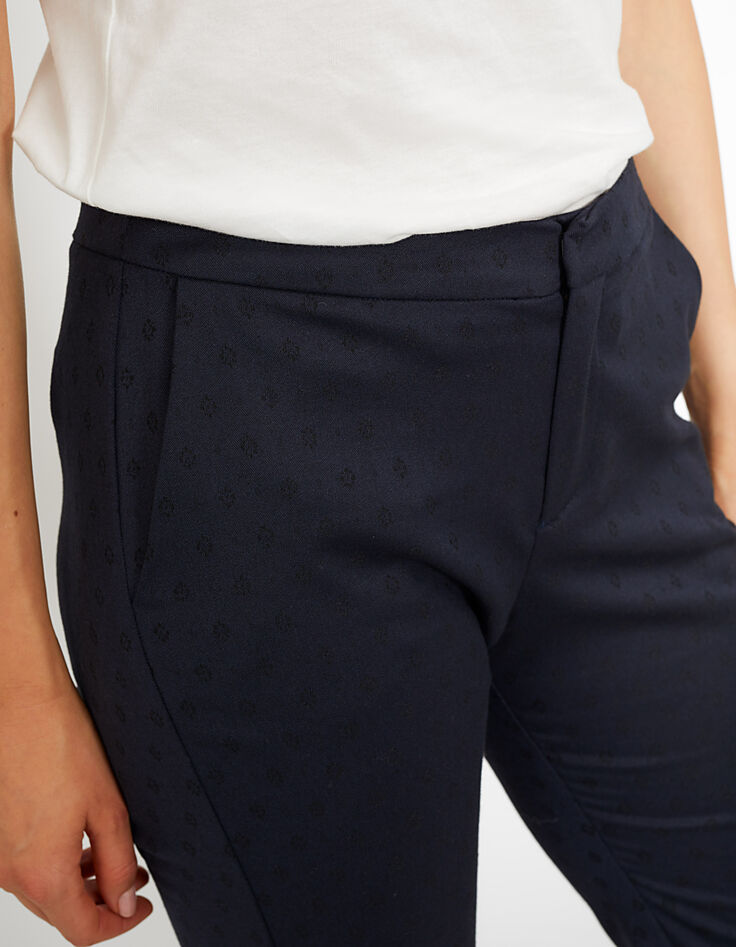 Marineblaue Röhrenhose mit Jacquard I.Code-2