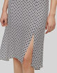 Gebroken witte midi-jurk, geometrische print Dames-4