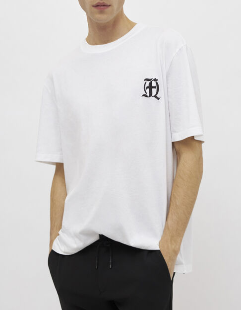Men's white embroidered T-shirt - IKKS