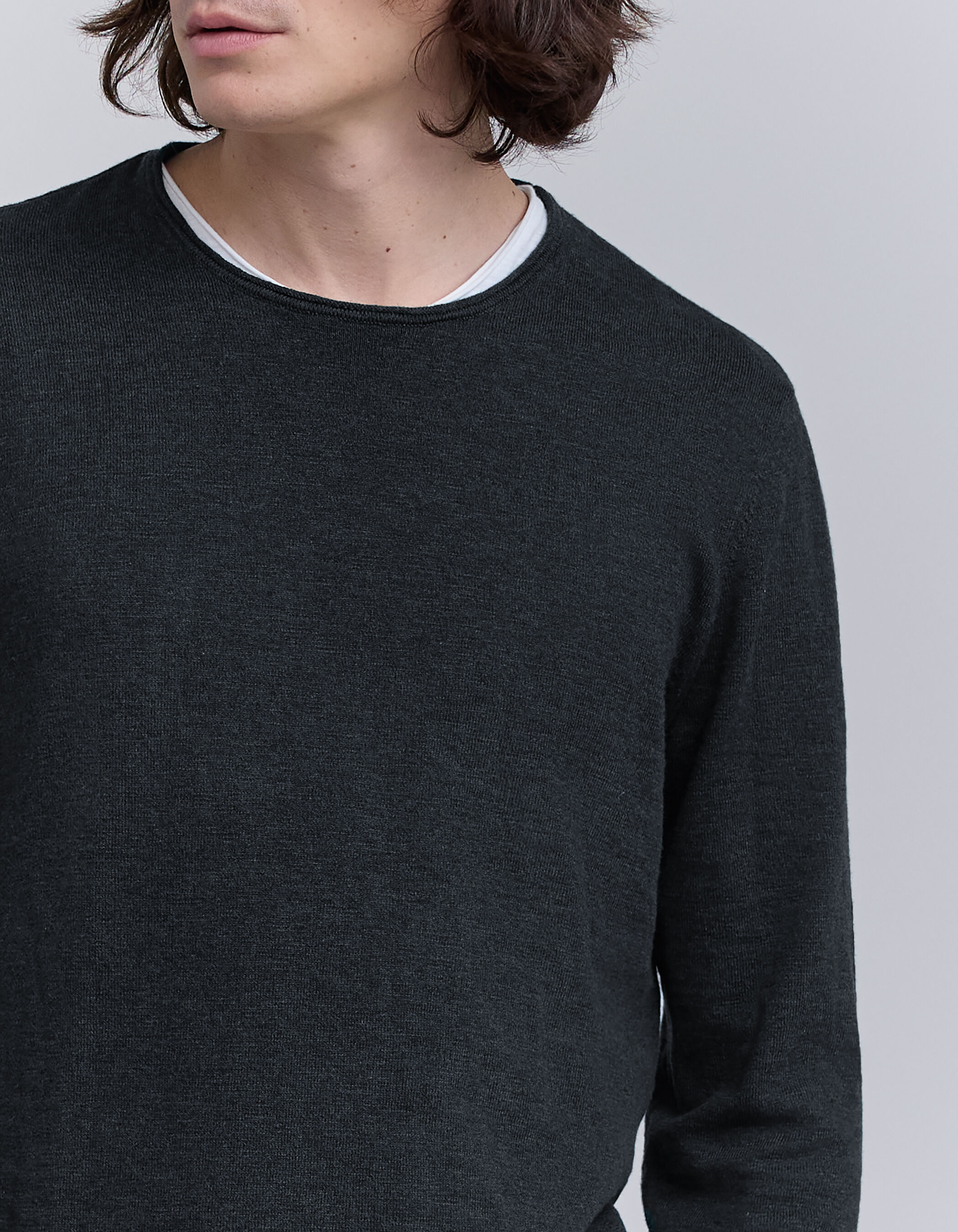 Pull fin noir homme best sale
