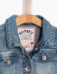 Veste en jean blue bleach à broderies pour fille-6