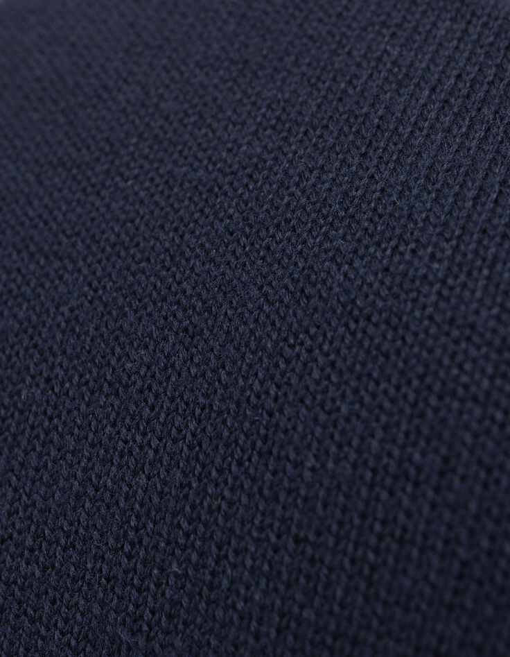 Men’s navy knit IKKS x DUVILLARD zip-neck sweater-8 Men’s navy knit IKKS x DUVILLARD zip-neck sweater-8