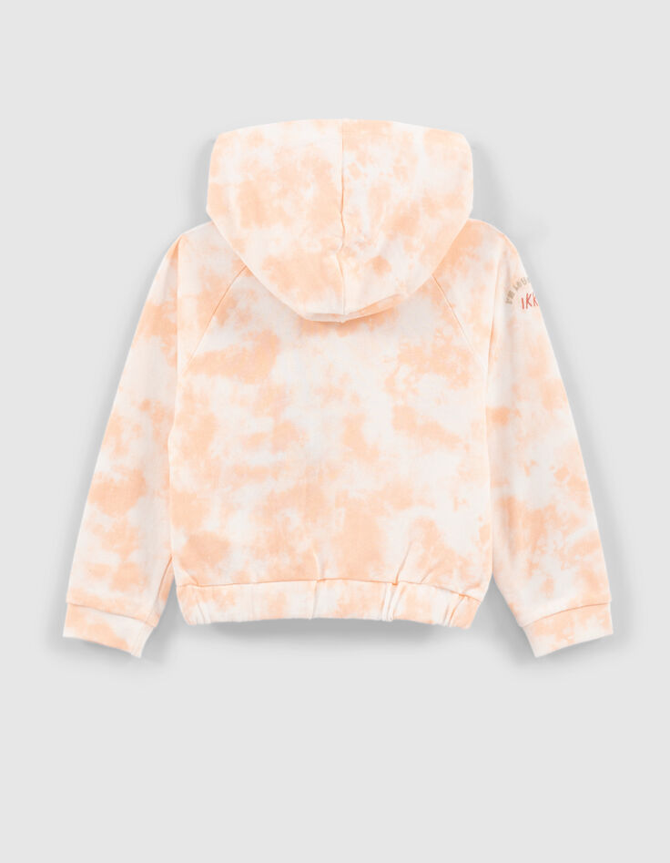Girls’ orangey embroidered tie-dye print hoodie-2