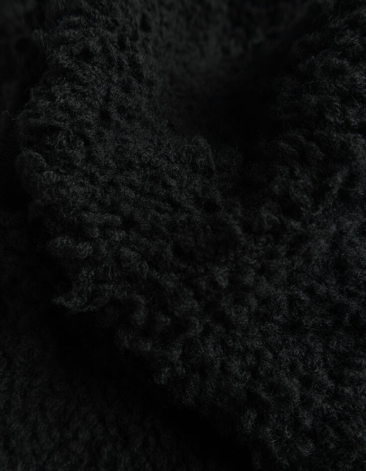 Cárdigan negro punto rizo mujer-7 Cárdigan negro punto rizo mujer-7