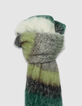 Women&rsquo;s khaki striped fluffy scarf-2