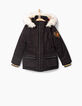 Schwarzer Mädchenparka-1