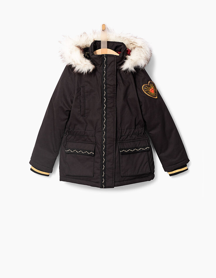 Schwarzer Mädchenparka-1
