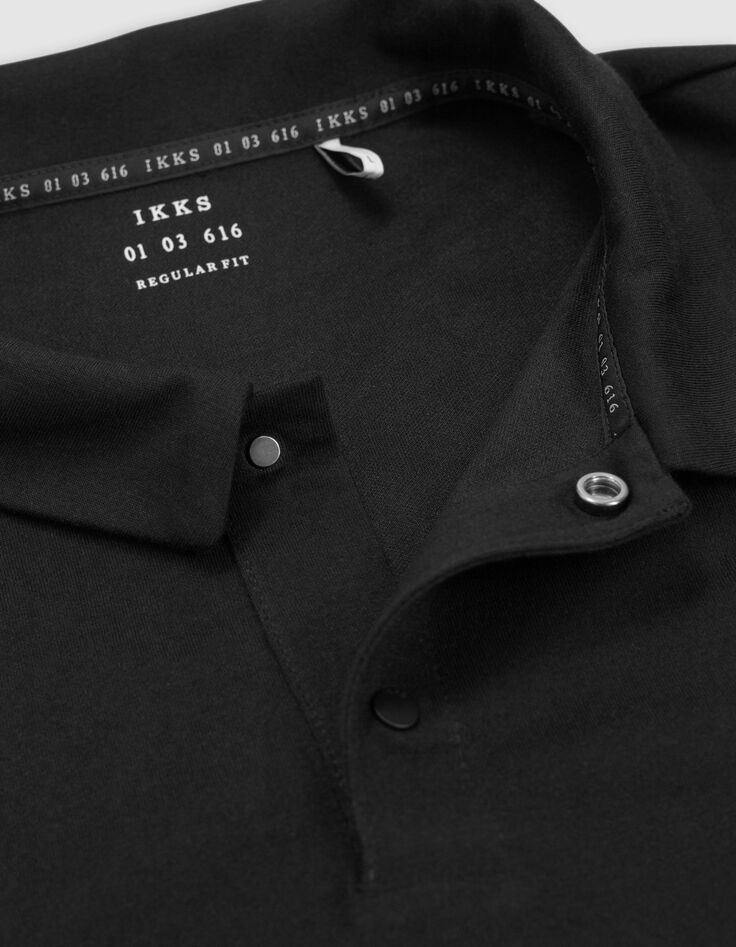 Polo negro de hombre con pinzas termoadhesivas DRY FAST-8