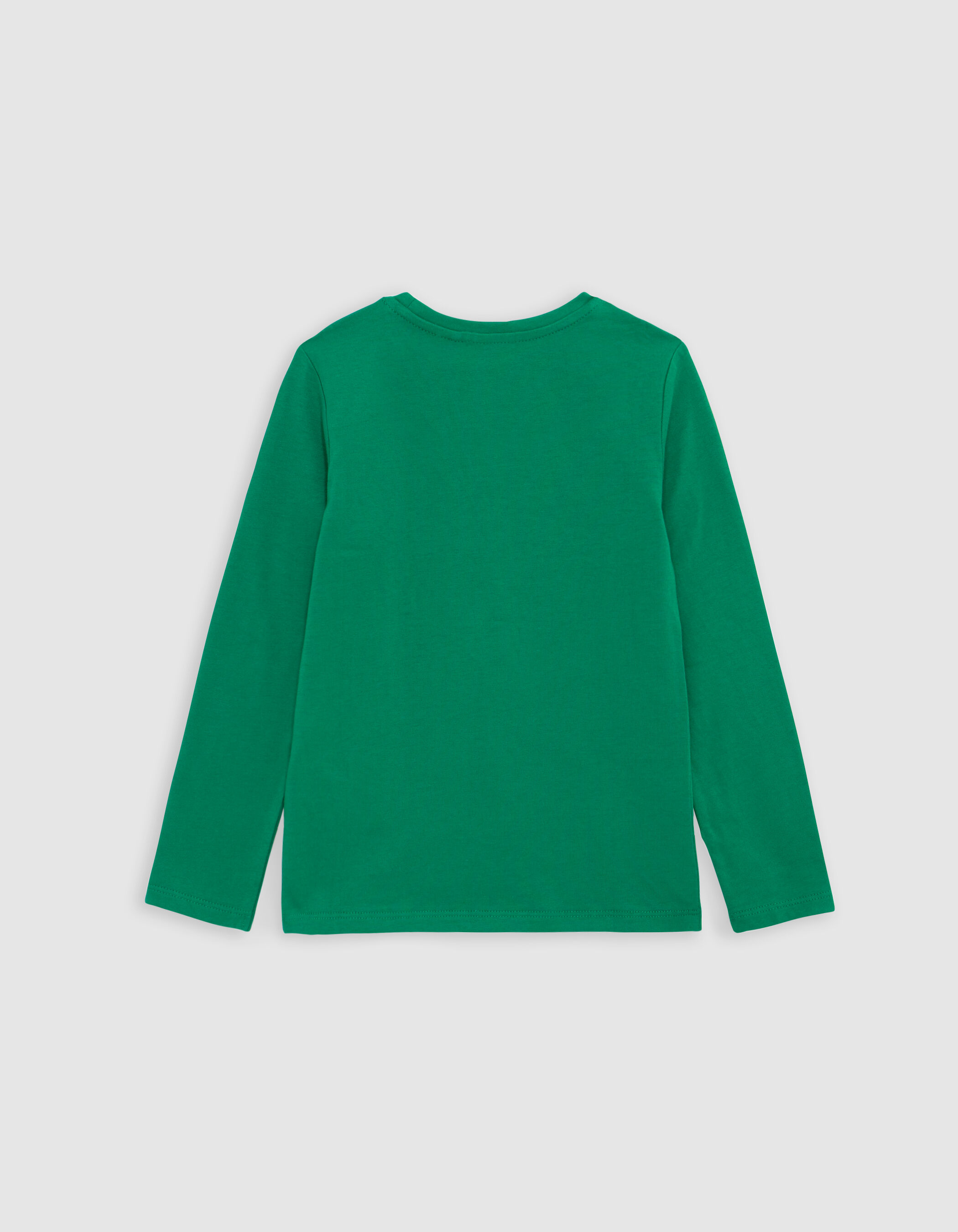 T shirt vert motifs chevrons multi matieres fille IKKS