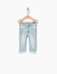 Stone blue Babyjeans mit Fransendetail-1
