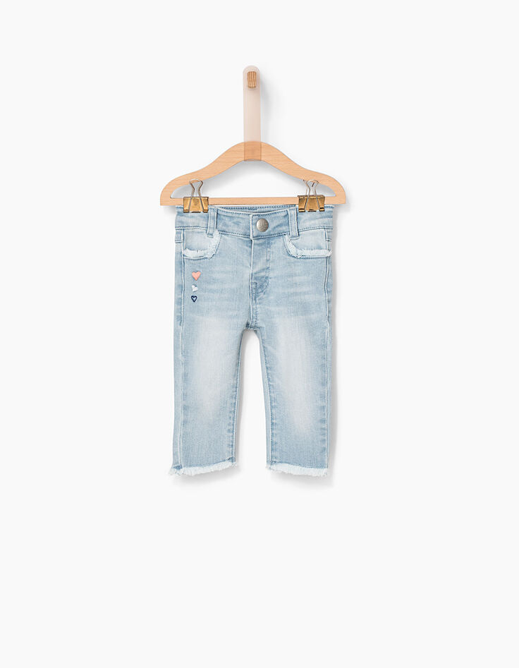 Stone blue Babyjeans mit Fransendetail-1