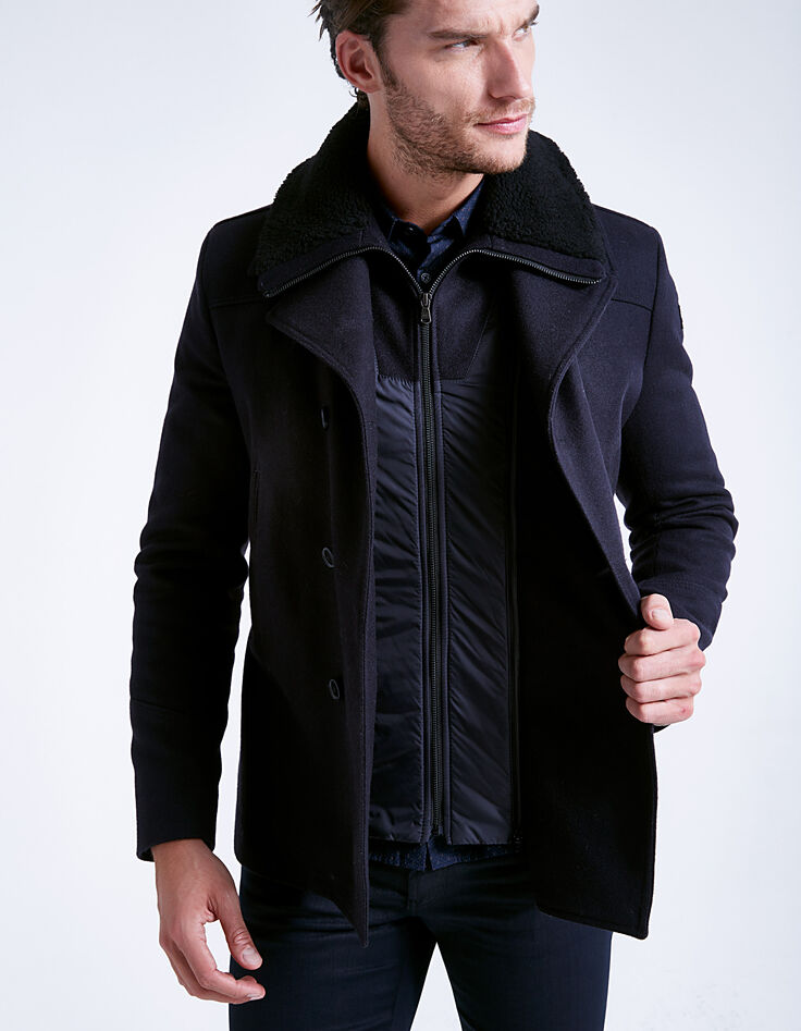 Men's navy pea coat-5