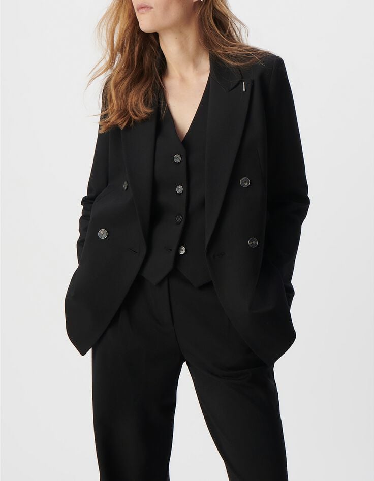 Americana negra ancha punto Milano mujer-2