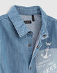 Boys’ lasered organic cotton denim shirt-4