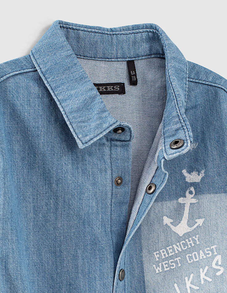 Boys’ lasered organic cotton denim shirt-4