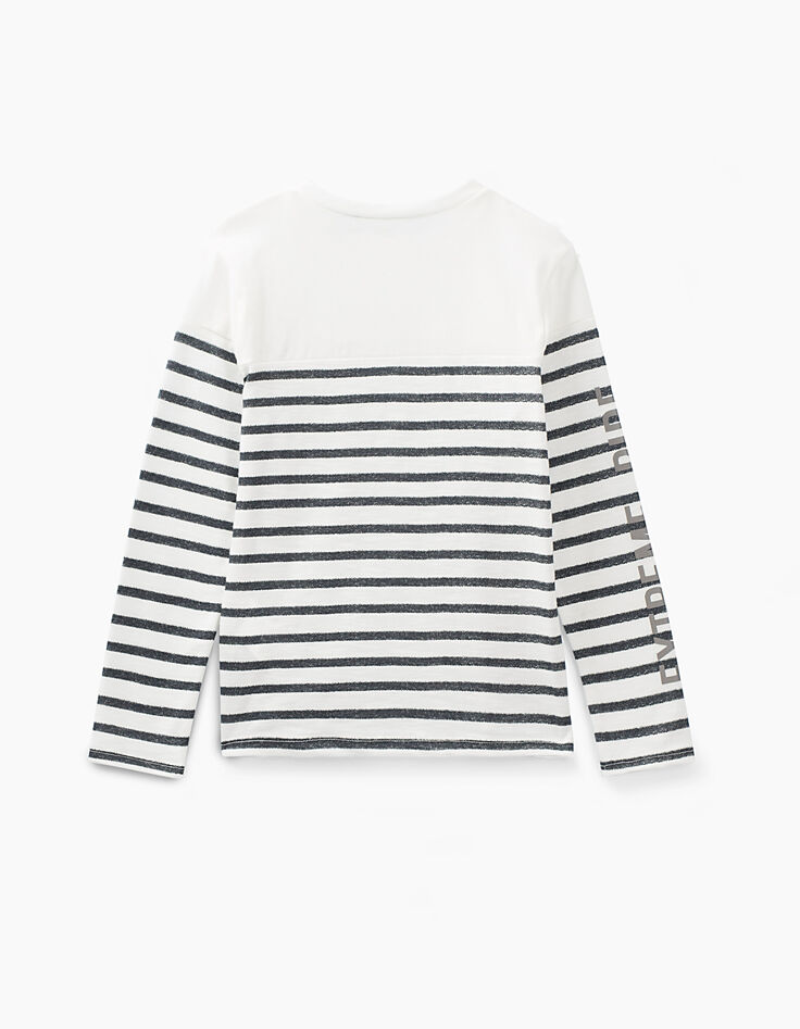 Tee-shirt marinière blanc cassé Extreme Iceland garçon -4