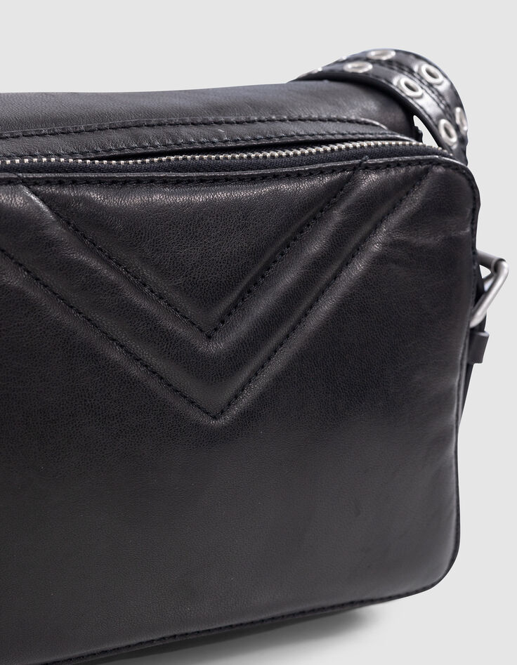 Bag 1440 Steward black leather herringbone quilting Women-4