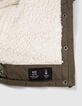 Donkerkaki parka in twee materialen gevoerd babymeisjes-7