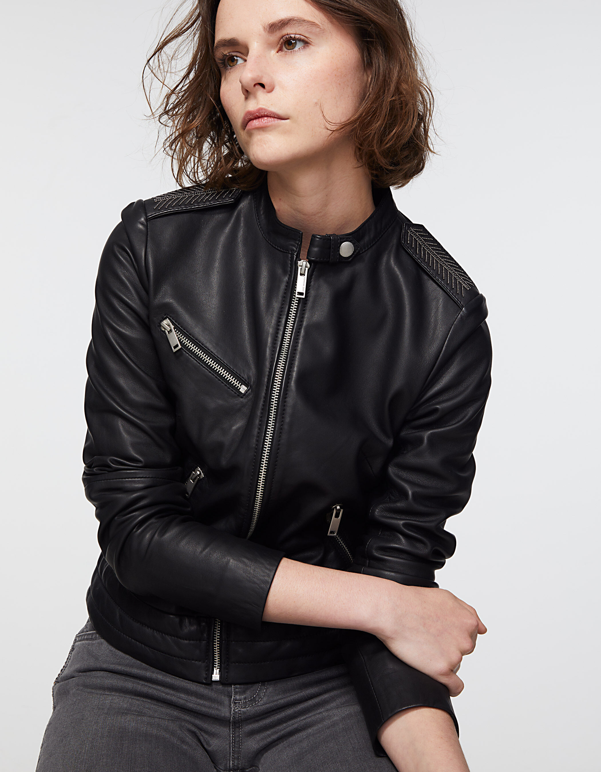 Ikks veste cuir best sale femme
