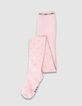 Rosa Mädchenstrumpfhose Jacquard Schleifen-1