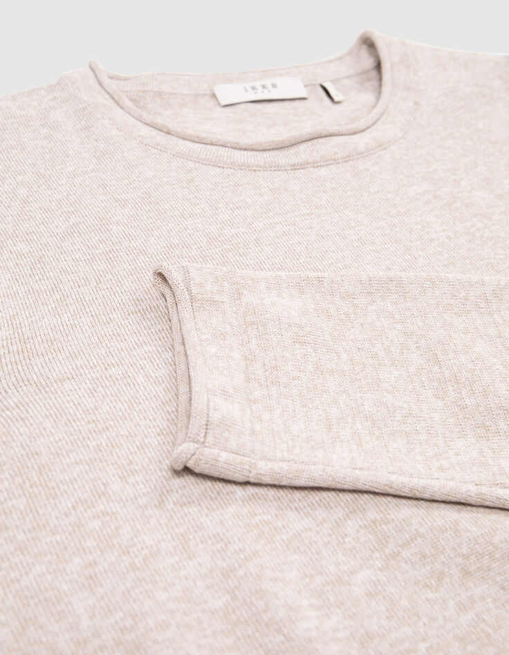 Hellbeiger Feinstrick-Pullover f&uuml;r Herren-5