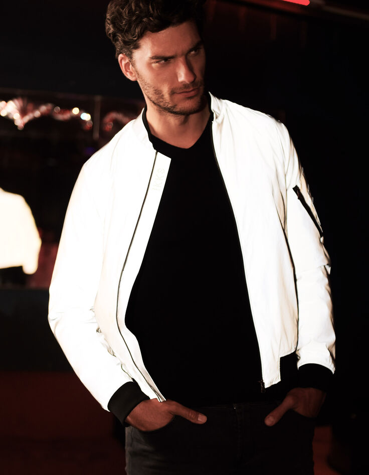 Blouson gris RÉFLÉCHISSANT esprit bomber Homme-2