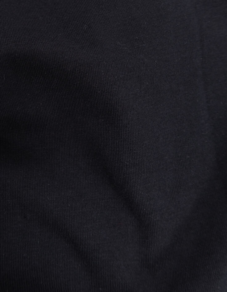Zwart gedestructureerd T-shirt in biokatoen voor jongens-7