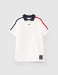 Polo blanc, rouge et navy garçon -1