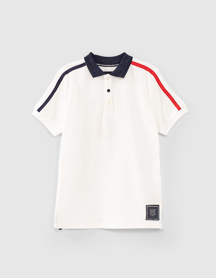 Boys’ white, red and navy polo shirt - IKKS