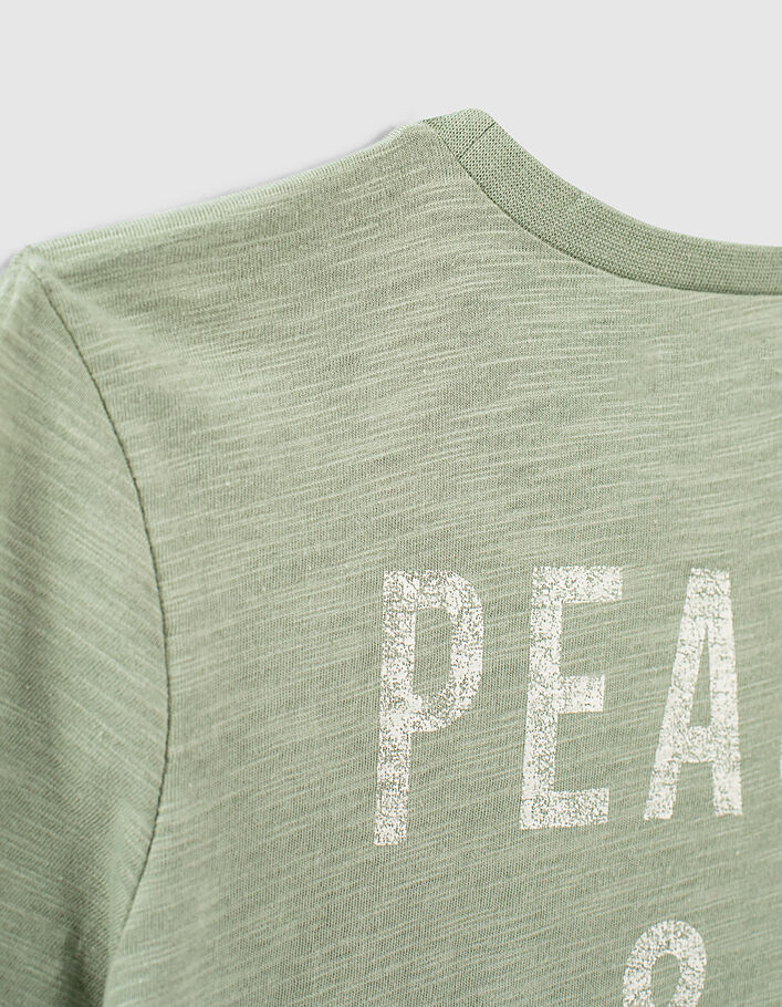 Boys’ almond organic T-shirt with Peace&Love symbol - IKKS