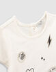 Jurk in twee materialen ecru en zwarte tule babymeisjes-5