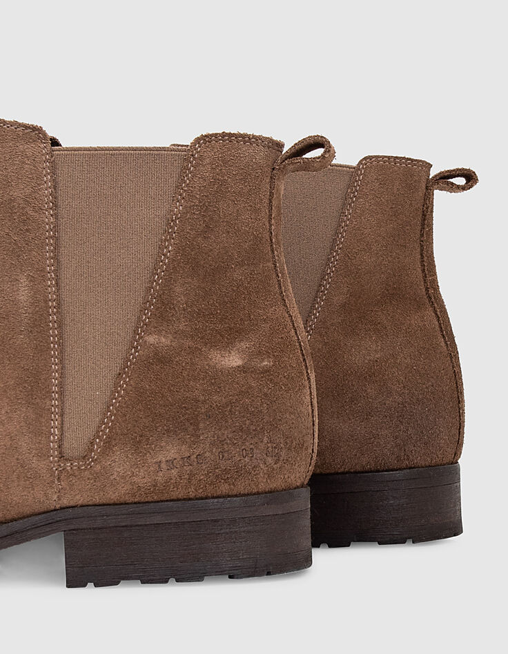 Men’s dark beige suede Chelsea boots-4