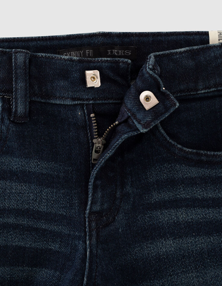 Skinny rinse jeansbroek met badge jongens -2