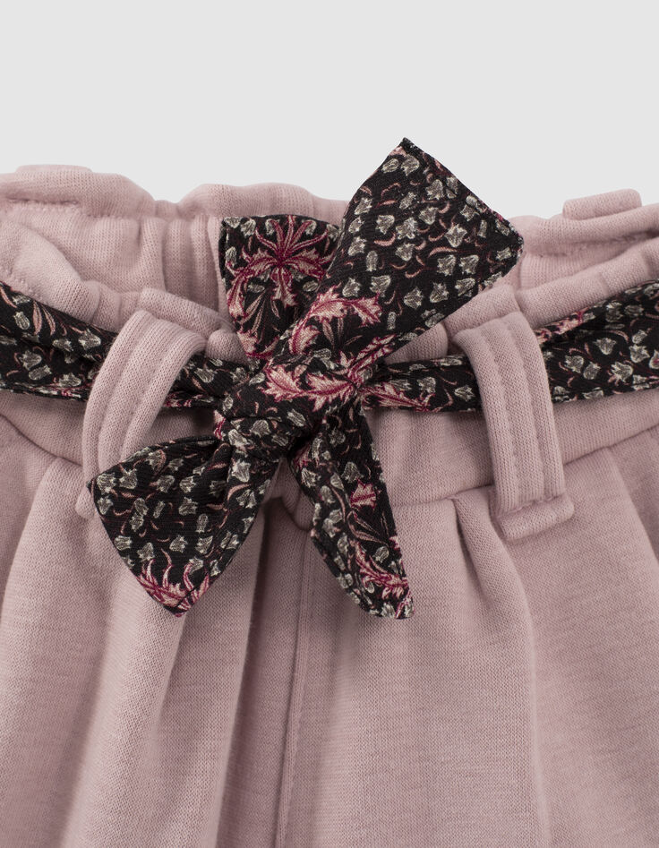 Jogging rose poudré à ceinture imprimée bébé fille-4