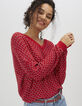 Pull rouge céleste avec jeux de points métallisés I.Code-3