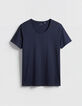 T-shirt L'Essentiel marine col V Homme-7